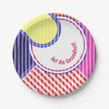 Papierteller abgestimmt bunt linear