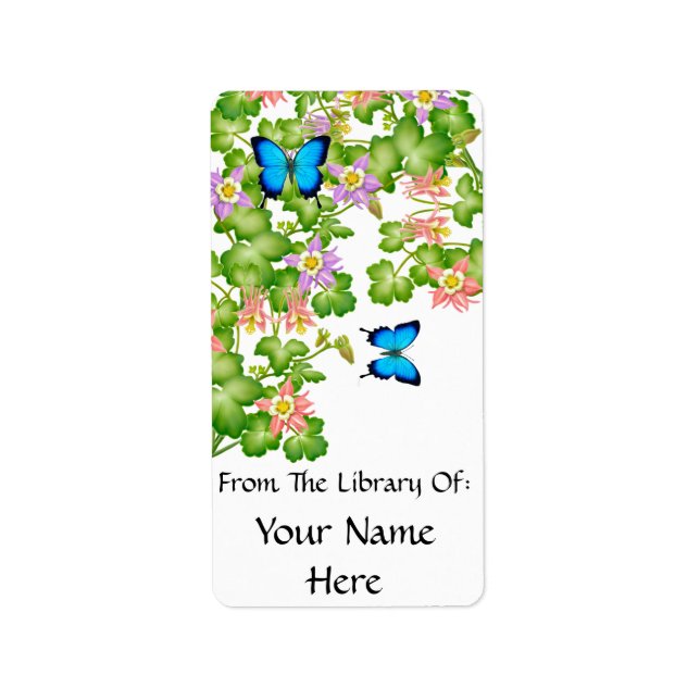 Papilio Ulysses Butterfly Bookplate Label (Front)