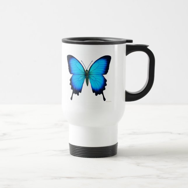 Papilio Ulysses Butterfly Travel Mug (Right)
