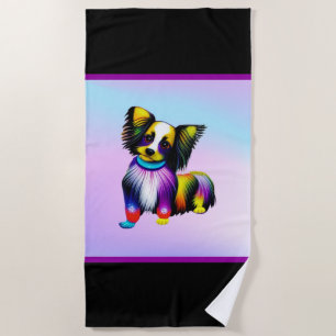 Papillion Pop Art Pastel   Beach Towel