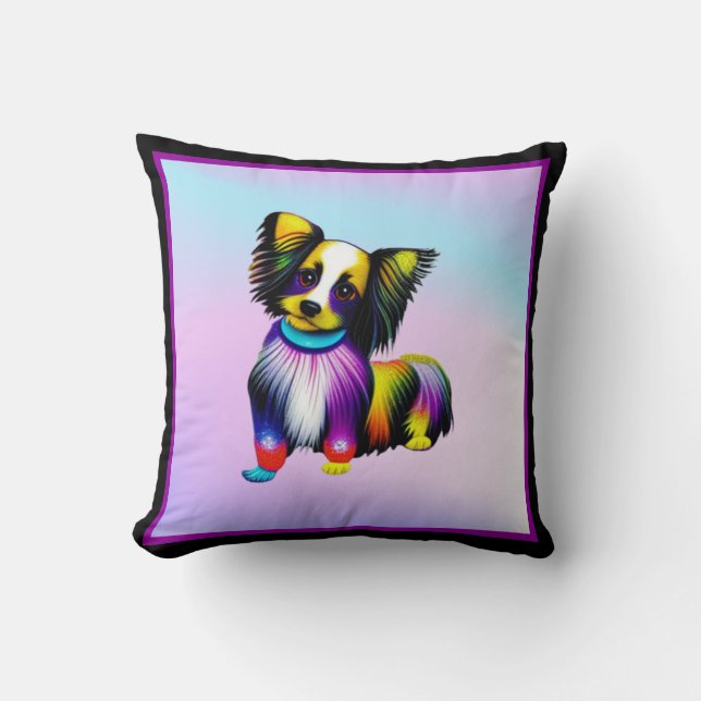 Papillion Pop Art Pastel   Cushion (Front)