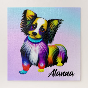 Papillion Pop Art Pastel Personalised   Jigsaw Puzzle