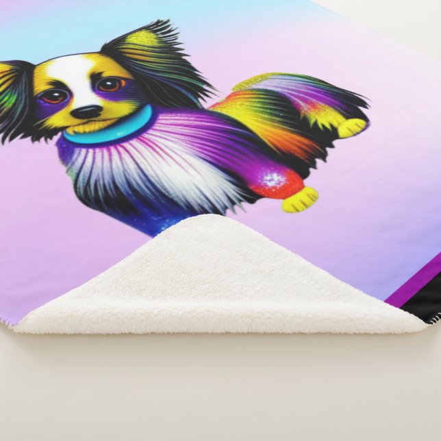 Papillion Pop Art Pastel   Sherpa Blanket (3/4)