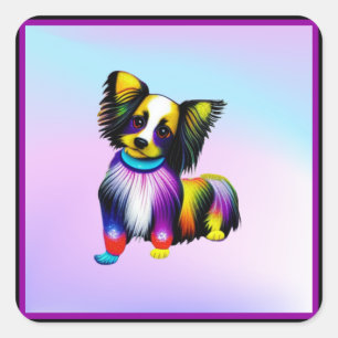 Papillion Pop Art Pastel Square Sticker