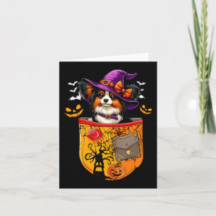 Papillon As Witch In Poc Halloween Dog Owner Card