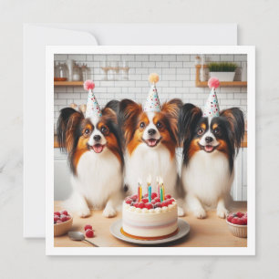 Papillon birthday card, Papillon card, Papillon Invitation
