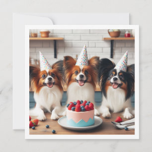 Papillon birthday card, Papillon card, Papillon Invitation