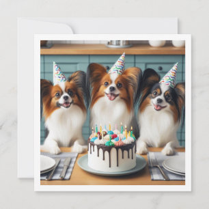 Papillon birthday card, Papillon card, Papillon Invitation