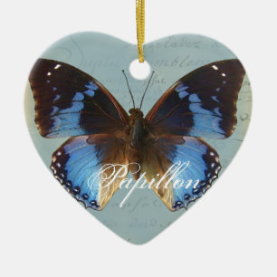 Papillon bleu ceramic tree decoration