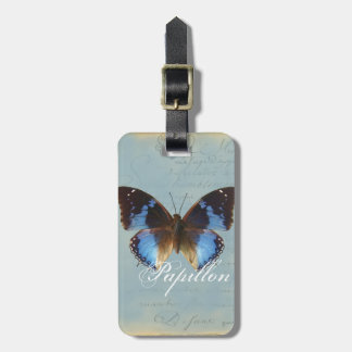 Papillon bleu luggage tag