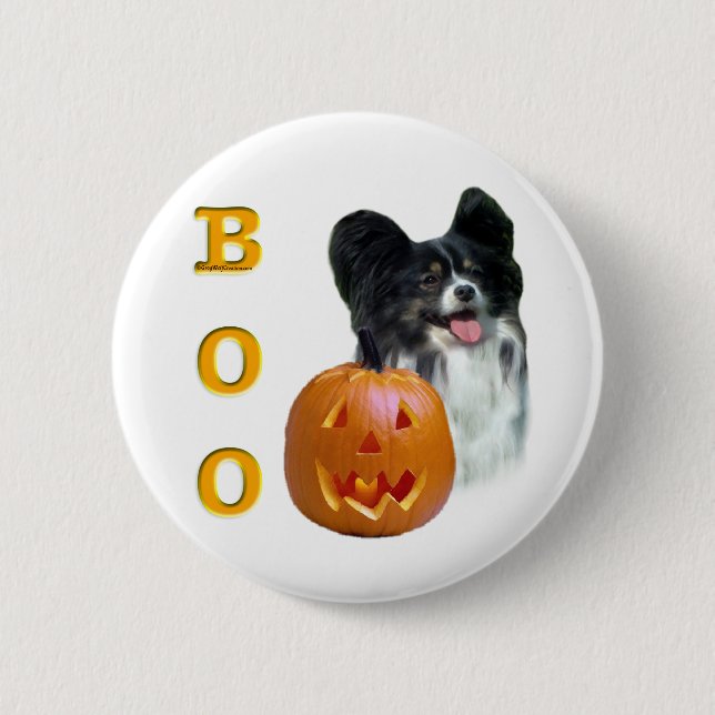Papillon Boo 6 Cm Round Badge (Front)