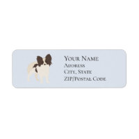 Papillon Cartoon Dog Return Address Label