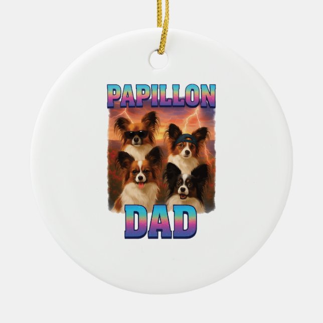 Papillon Ceramic Tree Decoration (Front)