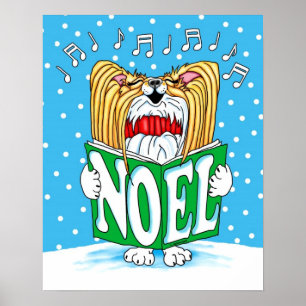 Papillon Christmas Caroler RW Poster