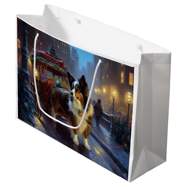Papillon Christmas Festive Season Large Gift Bag (Front Angled)