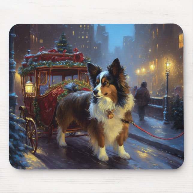 Papillon Christmas Festive Season Mouse Mat (Front)