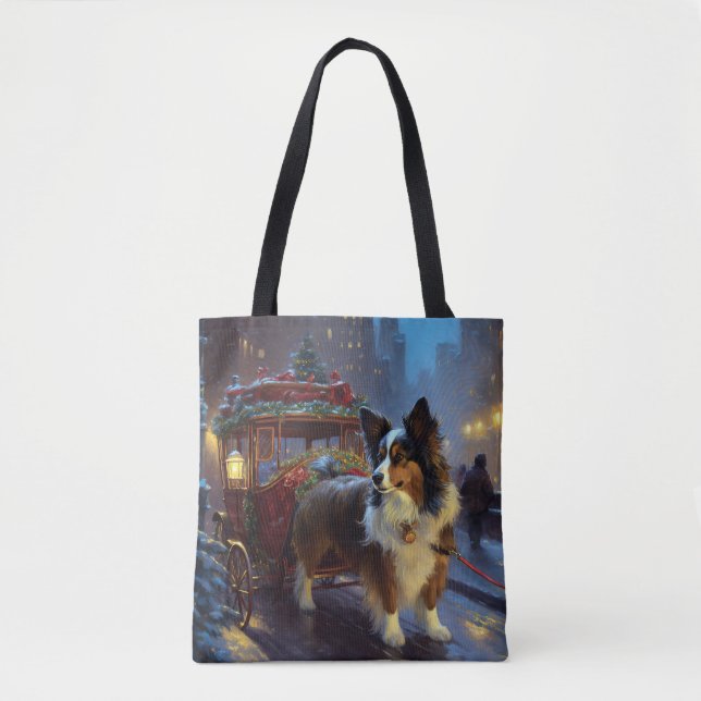 Papillon Christmas Festive Season Tote Bag (Front)