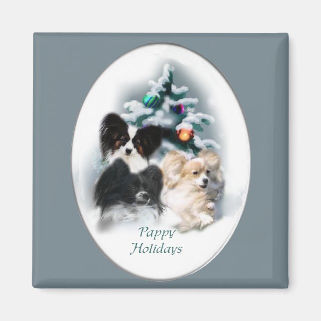 Papillon Christmas Gifts Magnet (Front)
