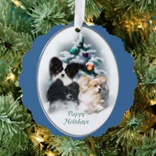 Papillon Christmas Gifts Tree Decoration Card