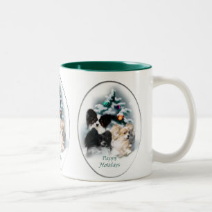 Papillon Christmas Gifts Two-Tone Coffee Mug