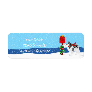 Papillon Christmas Mail BW Colour Labels
