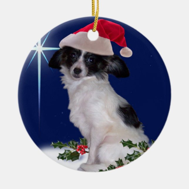 Papillon Christmas Ornament (Front)