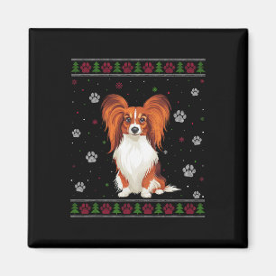 Papillon Christmas Sweater Xmas Pet Animal Dog Lov Magnet