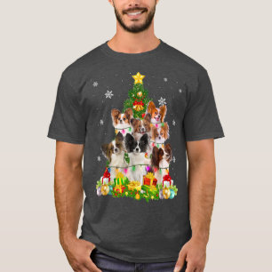 Papillon Christmas Tree Lights Funny Dog Xmas T-Sh T-Shirt