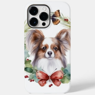 Papillon Christmas Wreath Festive Pup Case-Mate iPhone 14 Pro Max Case