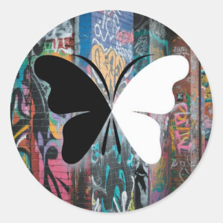 papillon classic round sticker