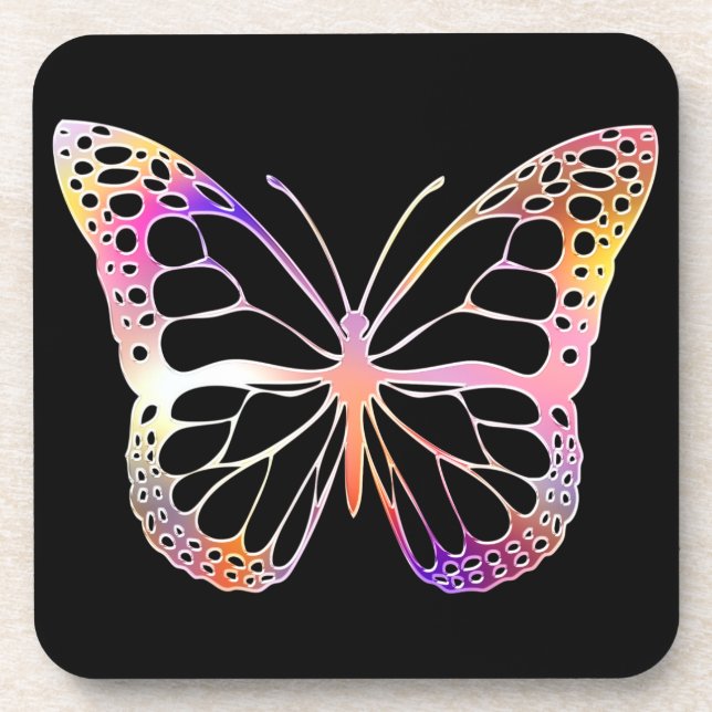 Papillon Couleur Sauvage Forêt Nature Graphique Coaster (Front)