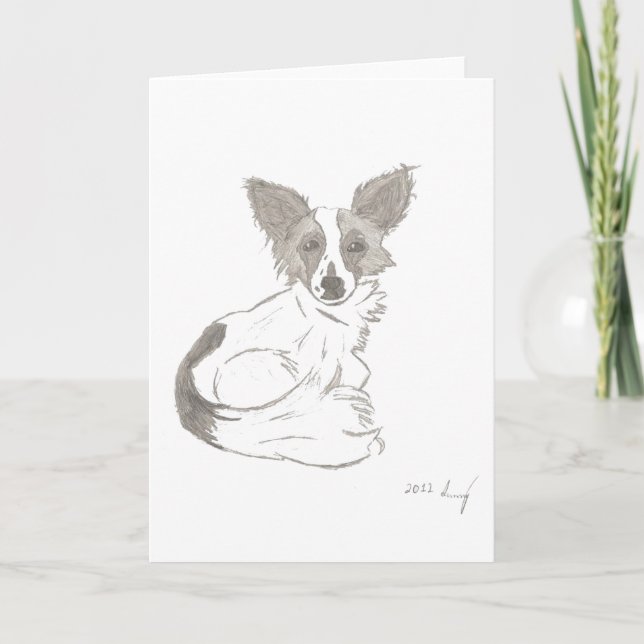 Papillon Customisable Greeting Card (Front)