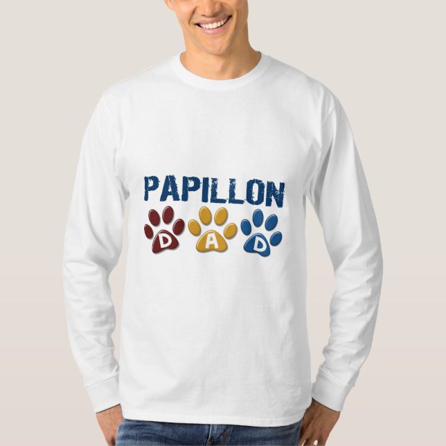 PAPILLON Dad Paw Print 1 T-Shirt (Front)