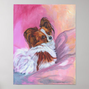 Papillon Dog art Wall Print
