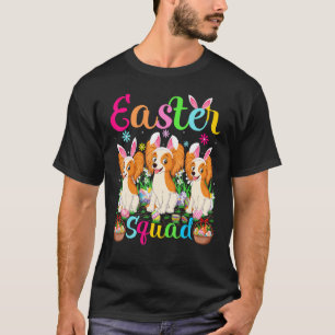 Papillon Dog Bunny Ear Easter Squad Papillon Happy T-Shirt
