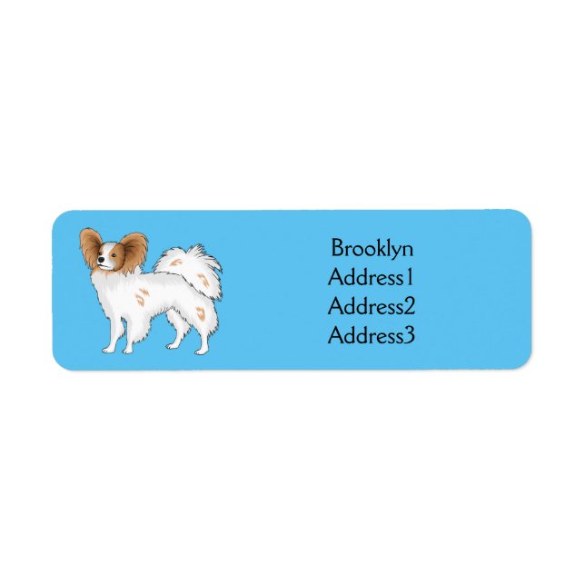 Papillon dog cartoon illustration (Front)