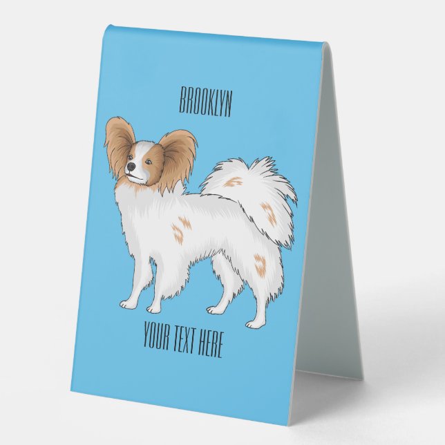 Papillon dog cartoon illustration (Front)