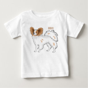 Papillon dog cartoon illustration baby T-Shirt