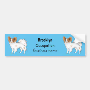 Papillon dog cartoon illustration bumper sticker