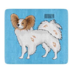 Papillon dog cartoon illustration cutting board