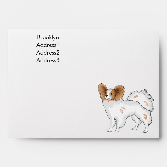 Papillon dog cartoon illustration envelope (Front)