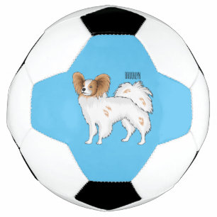 Papillon dog cartoon illustration football