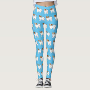 Papillon dog cartoon illustration leggings