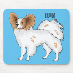 Papillon dog cartoon illustration mouse mat