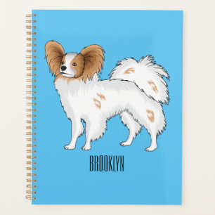 Papillon dog cartoon illustration planner