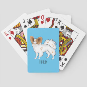 Papillon dog cartoon illustration playing cards