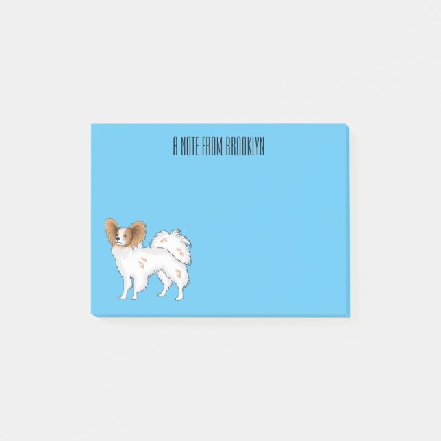 Papillon dog cartoon illustration post-it notes (Front)
