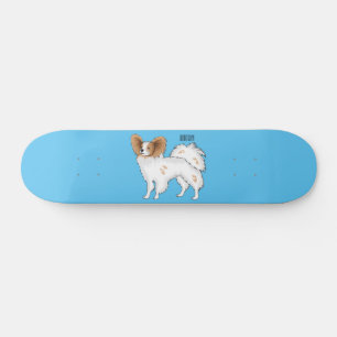 Papillon dog cartoon illustration skateboard