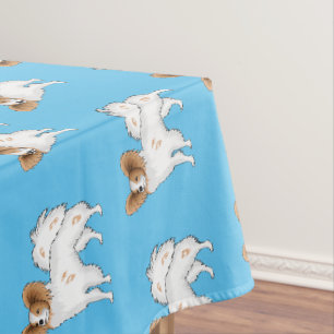 Papillon dog cartoon illustration tablecloth