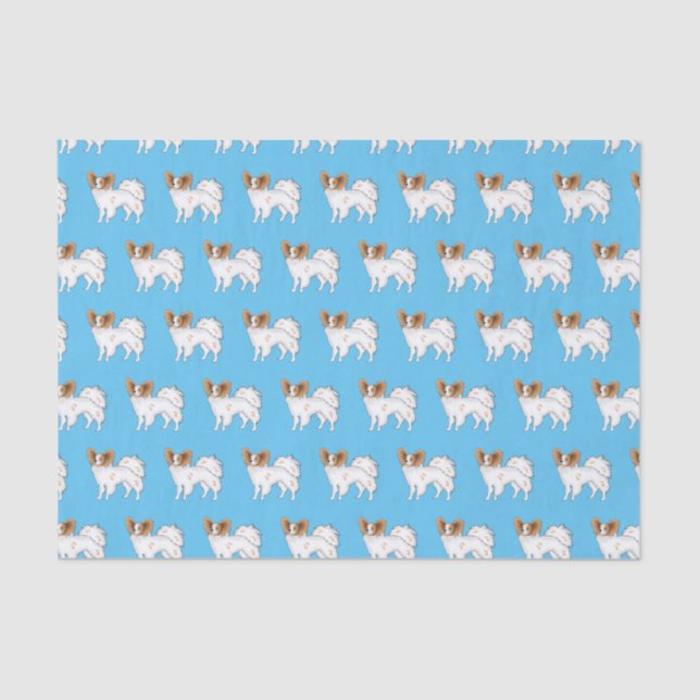 Papillon dog cartoon illustration tissue paper (Front)
